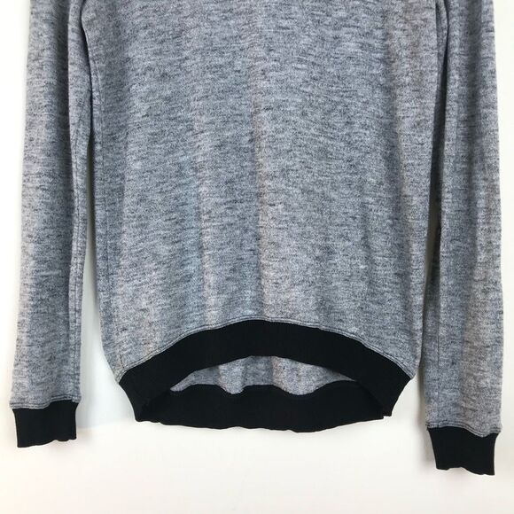 ARITZIA Wilfred High Low Crewneck Sweater Gray Black Color Block Trim XS Casual - Picture 10 of 13